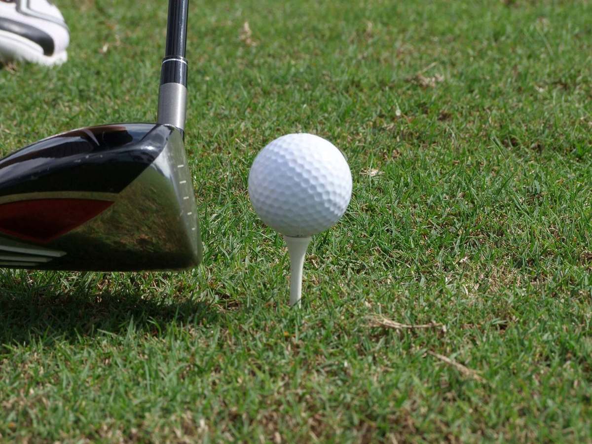 Golf ball on tee